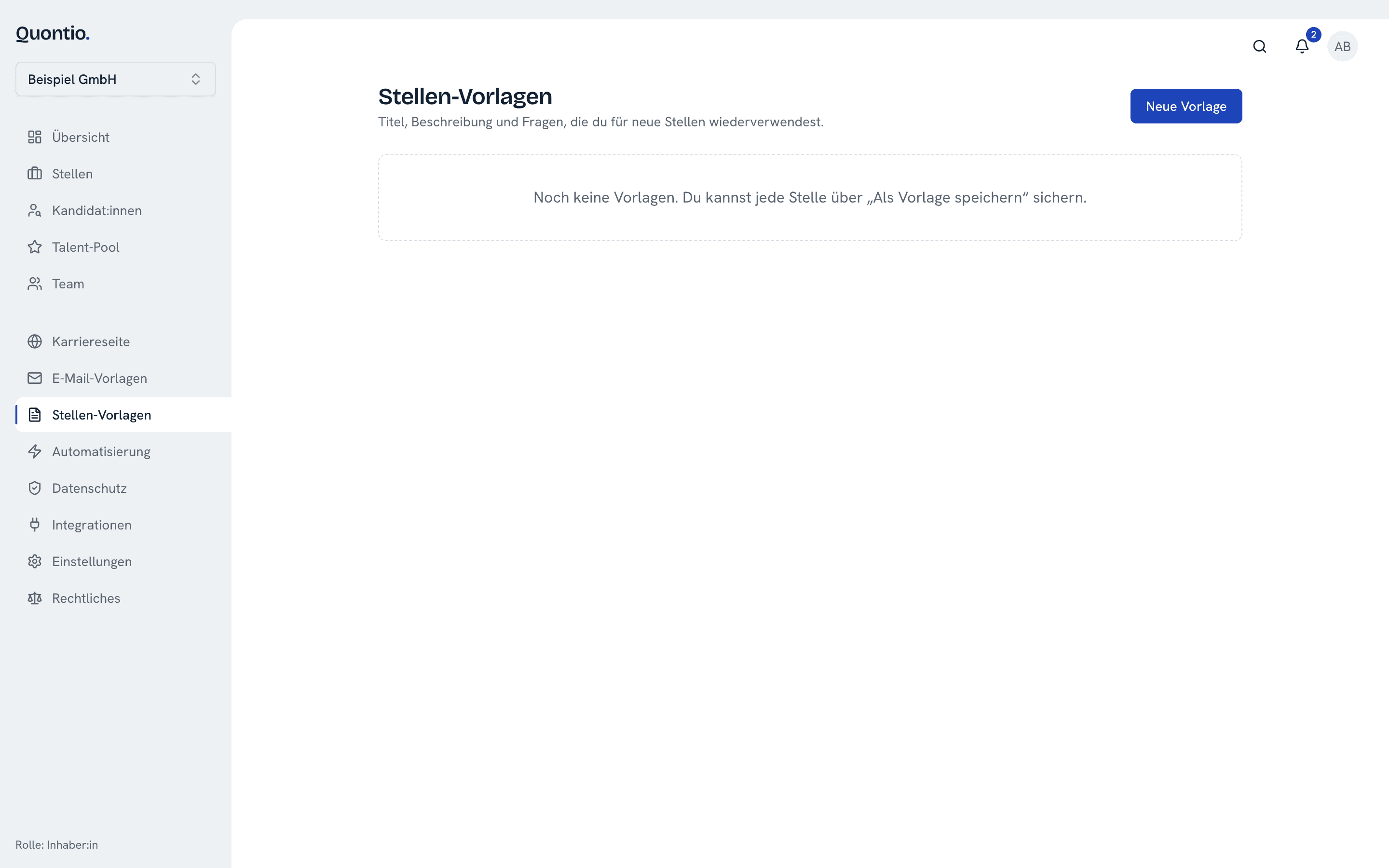 Stellen-Vorlagen