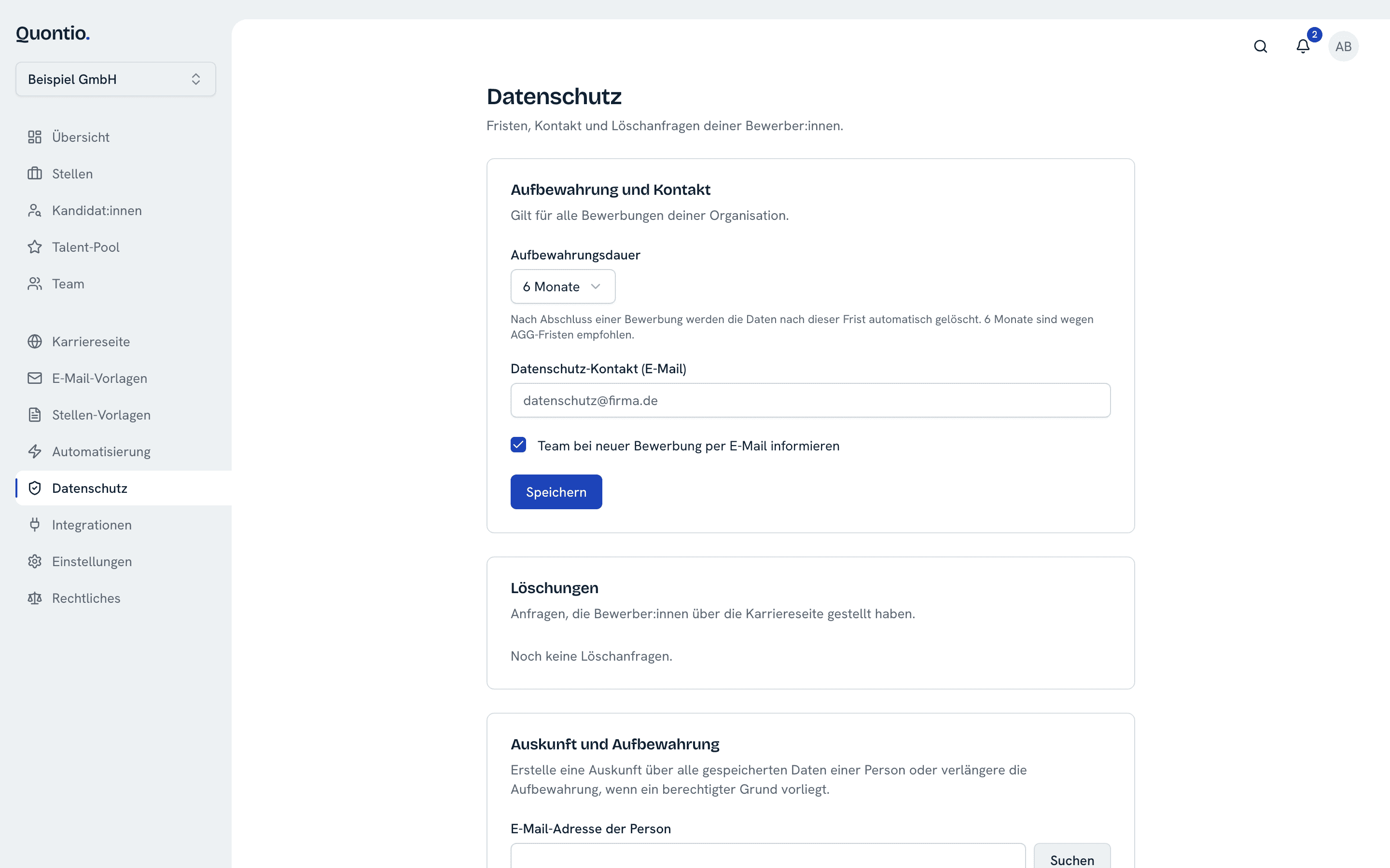 Datenschutz-Einstellungen